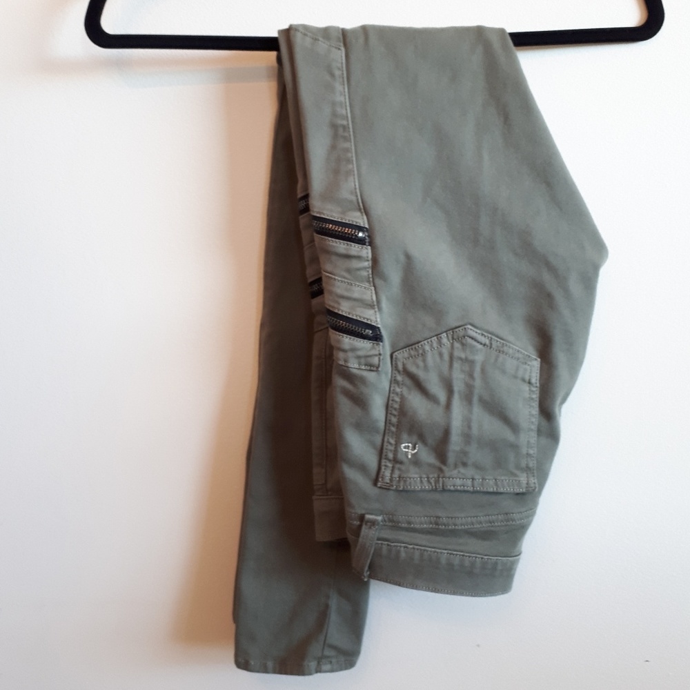 Rag & Bone Lariat Army Green Zipper Jeans - Picture 2 of 8